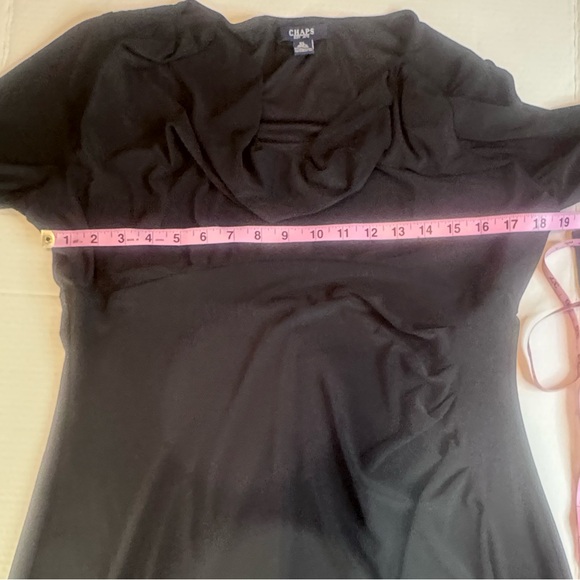 Chaps Black Cowl Neck Midi Dress | 3/4 Sleeve | Lined | Size XL - Picture 6 of 8